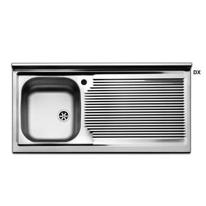 Fregadero de Acero Inoxidable para Encimera, 1 Tazón, 100 cm, Desagüe a la Derecha - Product Image 1