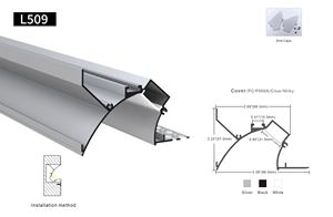 Canal de extrusión de aluminio para pared, yeso empotrado de esquina negra de 86x57Mm, 1M, 2M, 3M, con tira de iluminación LED - Product Image 4