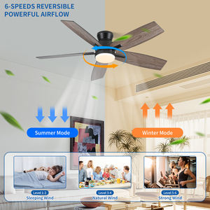 Ventilateurs de plafond LED modernes à commande à distance, moteur DC réversible, pales en contreplaqué, 6 vitesses, 5 pales, <span class=keywords><strong>CRI</strong></span> élevé 95, garantie 5 ans, directement de l'usine - Product Image 6