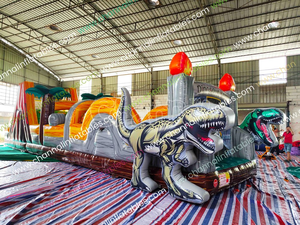 Juego Inflable de Obstáculos con Forma de Dinosaurio, Casa de Brinco Inflable para Exteriores, Tobogán Inflable con Obstáculos - Product Image 6