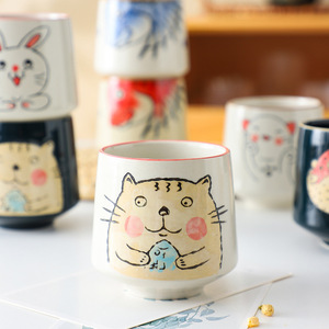 Custom Japanese Tea <b>Cups</b> Hand Painted Ceramic Tea Mug Cartoon <b>Espresso</b> <b>Cup</b> - Product Image 4
