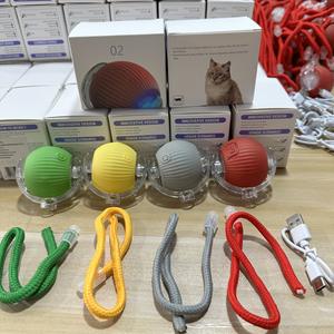 Giocattolo Ecologico per Gatti a Forma di Palla Divertente, Auto-Giocante Anti-Noia, Accessori per Animali Domestici, Giocattolo in Silicone con Piume da 6cm per Gatti - Product Image 3