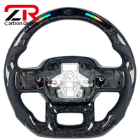 Volant sport en cuir et fibre de carbone forgé sur mesure avec LED RPM pour Ford Raptor F-150 F150 XLT XL 2022 2023 2024 2025