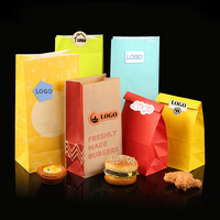 Sac en papier kraft pour emporter les aliments, emballage alimentaire à emporter, logo personnalisé d'usine Nicro, restaurant, hot-dog, hamburger, restauration rapide