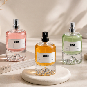 Aikun 100ml Clear Round Glass Sticker Logo Kraft <b>Box</b> Any Scent Long Lasting Small Batch Perfume Gift Set For Ecommerce Sellers - Product Image 3