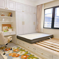 Chambre à coucher style villa française avec tatami et dressing intégré, panneaux écologiques