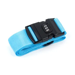 <span class=keywords><strong>Valise</strong></span> à boucle de verrouillage avec logo personnalisé personnalisé Tsa sangles croisées <span class=keywords><strong>sangle</strong></span> de ceinture élastique réglable pour bagage de voyage - Product Image 1