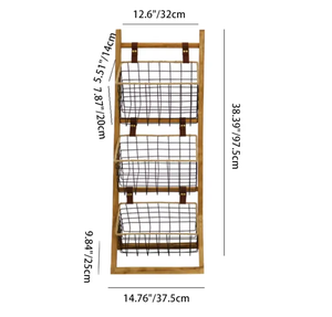 Solid Wood 3-Layer Modern Durable Standing Type <b>Storage</b> Organizer Rack <b>Shelf</b> for Living Room or <b>Kitchen</b> Use - Product Image 5