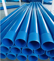 Tuyau de puits d'eau fileté en PVC-U sur mesure, tuyau de revêtement de forage en PVC bleu pour puits profond