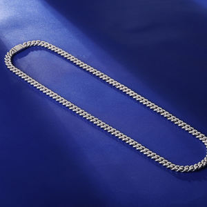 8mm 4 사이즈 아이스 아웃 힙합 쥬얼리 S925 스털링 실버 골드 도금 럭셔리 Vvs D Moissanite 마이애미 쿠바 링크 체인 목걸이 - Product Image 4