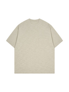 T-shirt da <span class=keywords><strong>uomo</strong></span> alla moda in cotone 100% tinto in filo, pesante, oversize, traspirante, personalizzabile, a <span class=keywords><strong>mezza</strong></span> <span class=keywords><strong>manica</strong></span>, tinta unita, 310 grammi, all'ingrosso - Product Image 5