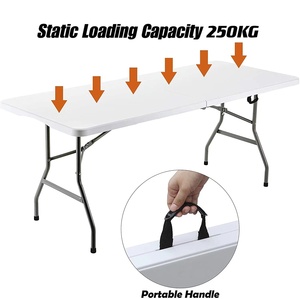 Dễ Dàng Carying Có Thể Gập Lại Cắm Trại Dã Ngoại Bảng Nhựa Ngoài Trời Va Li Gấp Ăn Uống Bảng Màu Trắng - Product Image 2