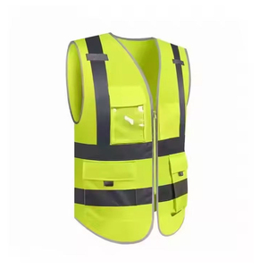 Chaleco de Seguridad Reflectante Ligero de Poliéster 100% al por Mayor para Ingenieros de la Construcción, con Bolsillos, Ropa de Trabajo Fluorescente para la Construcción - Product Image 1