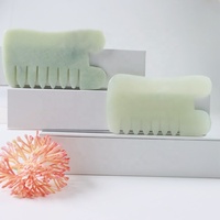 Tableau de massage grattoir personnalisé Outil de message pour cheveux chauds Peigne en pierre Jade Gua Sha