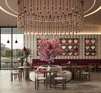 Comptoir de bar à café en bois de luxe, design serein, mobilier de boulangerie, présentoirs de café en marbre personnalisés