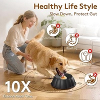 Bol interactif 2-en-1 en silicone pour chien, jouet de léchage et distributeur de nourriture lente, grande capacité, antidérapant, pour tous les chiens, adapté aux régimes alimentaires post-opératoires