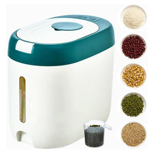 Custom Home and Kitchen Plastic <b>Cereal</b> Storage Container Airtight 10KG Rice Bucket Pet Food Store <b>Box</b> - Product Image 1