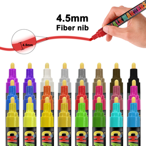 KHY OEM 46 couleurs vives stylo marqueur à <span class=keywords><strong>craie</strong></span> liquide écologique à base d'eau effaçable à pointe plate salle de classe enfants Art bricolage en vrac - Product Image 1