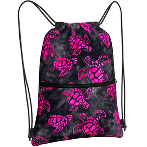 Custom Logo Animal Prints Canvas <b>Drawstring</b> <b>Backpacks</b> Unisex High Quality Sports Beach Theme 30-40L Capacity Interior Zipper - Product Image 2