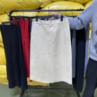 Vente en gros de jupes d'hiver épaisses d'occasion, lots de jupes longues de couleur unie, fourniture en vrac