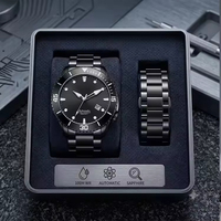 Montre de plongée automatique mécanique de luxe pour homme, bracelet en acier inoxydable, aiguilles lumineuses, date, montre sport