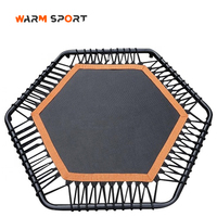 Trampolín Profesional Personalizado de PVC para Interiores, Mini Hexagonal, Económico, para Gimnasia, con Barra Ajustable