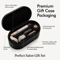 Sèche-Cheveux Moteur CC Multifonctionnel 6-en-1 HS08, Meilleure Vente, avec Brosse Soufflante et Kit de Soins pour Boucles
