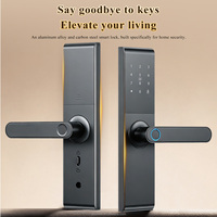 Serrure de porte intelligente biométrique WiFi Tuya, entrée sans clé, mot de passe numérique, carte intelligente, poignée de porte intelligente