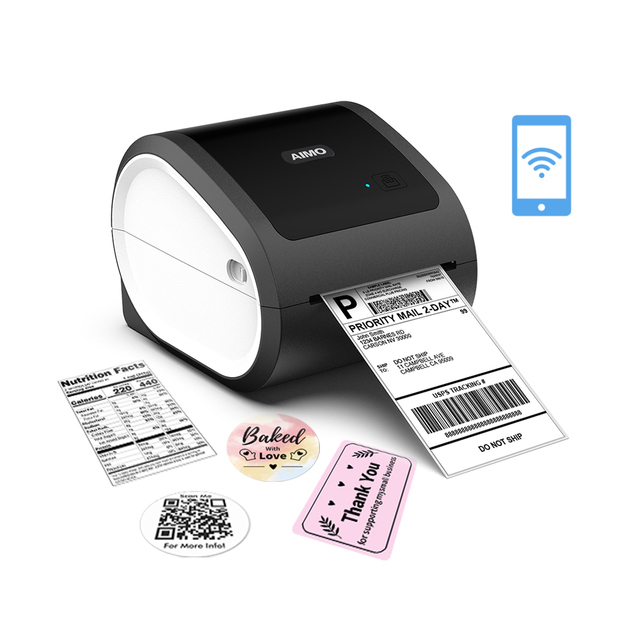 Warehouse Use Wireless Inkless Thermal Shipping Label Printer Support Windows & Android & IOS MAC
