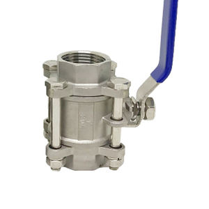 Válvulas de bola de acero inoxidable CF8M 1000WOG Válvula de bola de rosca de 3 piezas Potencia de solenoide de PTFE para medios de agua Personalización OEM - Product Image 2