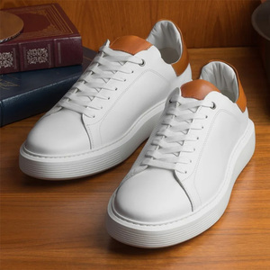 Zapatos de Hombre de Cuero Vacuno, Zapatos para Caminar con Cordones, Transpirables, Antideslizantes, Resistentes, Blancos, Casuales, para Primavera/Verano - Product Image 6