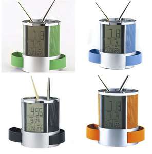 רב תכליתי לוח שנה מעורר שעון שולחני עט מחזיק - Product Image 6