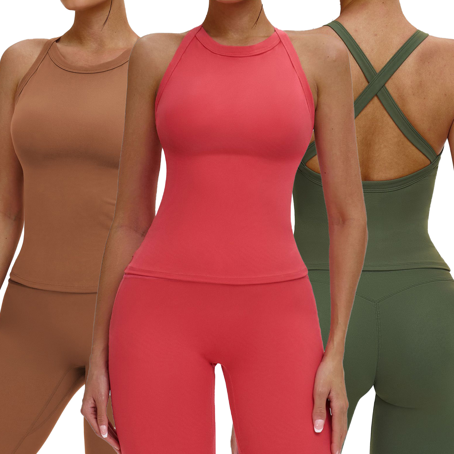 Women's Yoga Vest Cross Hollow Back Sports Breathable Lightweight Seamless Four-Way Stretch Solid Anti-shock Sweat-Wicking Quick