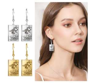 Hot Selling Classic <span class=keywords><strong>Tarot</strong></span> Kaarten Rvs Oorbellen Voor Vrouwen Hangers Drop Oorbellen 22 Grote Arcana <span class=keywords><strong>Tarot</strong></span> Sieraden - Product Image 2