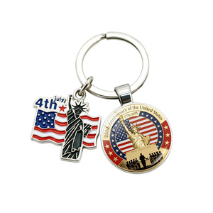 Llavero Patriótico del 4 de Julio de 2026 con Diseño de la Estatua de la Libertad y la Bandera Americana, Ideal como Colgante para Mochila y Recuerdo - Product Image 1