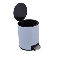 Poubelle à couvercle rond pour la maison Poubelle à pédale en acier inoxydable avec couvercle en plastique fin WBR044