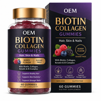 Complément alimentaire en gommes à la biotine et au collagène, bonbons vitaminés pour la beauté des cheveux, de la peau et des ongles, nutrition, vente en gros, en vrac, étiquette privée, OEM