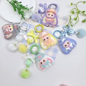 Porte-clés figurine lapin fille mignonne mini en peluche colorée, pendentif mignon, chaîne de téléphone portable, breloque de sac, accessoires DIY, porte-clés - Product Image 5