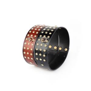 Luxury Crystal-Studded Genuine <strong>Leather</strong> BDSM Collar - <strong>Dominatrix</strong> Choker Necklace with O-Ring &amp; Slave Training Leash - Product Image 6