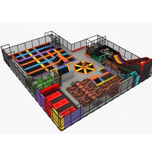 Juego de baloncesto con certificado TUV ASTM ISO90001 parque de atracciones para saltar, parque de atracciones para interiores, trampolín con tobogán colorido - Product Image 3