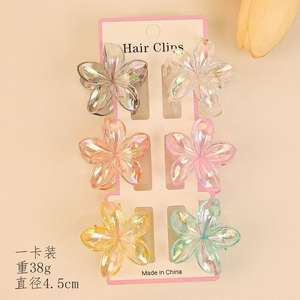 Color sólido dulce mate 6 unids/set pequeñas pinzas para el cabello mujeres niñas moda flor transparente Hawaii pinzas para el cabello accesorios para el cabello - Product Image 6