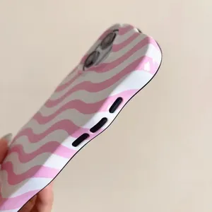 Custodia per Telefono di Lusso con Strisce Ondulate Lucide per <span class=keywords><strong>iPhone</strong></span> 12 <span class=keywords><strong>13</strong></span> 14 15 16 Pro Max, Protezione <span class=keywords><strong>Fotocamera</strong></span>, Antiurto, Colori Vivaci, Cover Alla Moda - Product Image 4