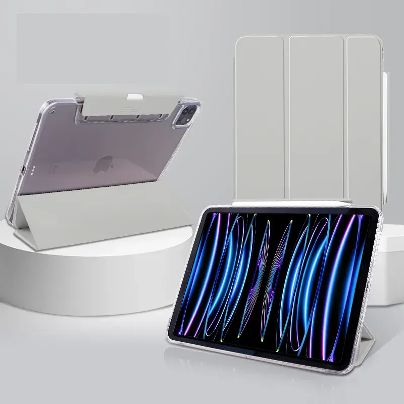 2024 Novo para Apple iPad Pro 11 Baixo MOQ À prova de choque claro Soft TPU Caso Capa Tablet Capa com Suporte Lápis para Apple iPad