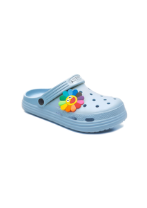 Sandali zoccoli per bambini taglia 22 con spille animate, scarpe estive per ragazze - Product Image 1