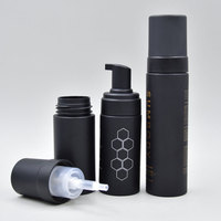 Bouteille de mousse vide givrée de conception Unique 200 ml bouteille de pulvérisation en plastique noir pour Salon de coiffure 150 ml 200 ml bouteille de pulvérisation ronde mate