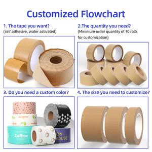 PAC KING 다크 브라운 크래프트 종이 테이프 아크릴 이지-찢어지지 않는 쓰기 가능한 정전기 방지 단면 125mic 두께 판지 씰링 포장 테이프 - Product Image 4