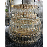 En gros décoration de mariage surprise grand cristal or gâteau présentoir de table de décoration à vendre