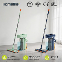 Vente chaude usine : Balai serpillère plat en microfibre avec seau et manche en acier pour un nettoyage rapide des sols et l'élimination des poils d'animaux
