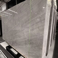 Dalle de marbre gris cendré de Chypre, polie, pierre naturelle, directement de l'usine, pour comptoirs de hall d'hôtel, revêtement mural et revêtement de sol