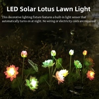 Bahçe peyzaj dekorasyon için LED IP65 su geçirmez küçük güneş Lotus çiçek ışık